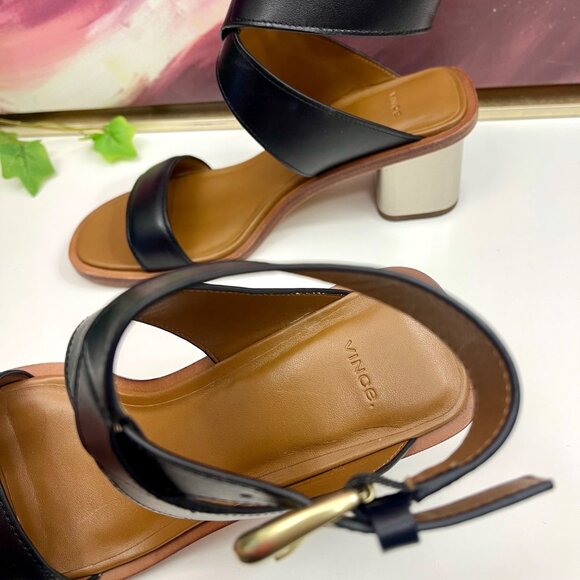 Vince Women's Dalia Strappy Block Heel Sandals in Black Size 6.5 - Picture 11 of 16